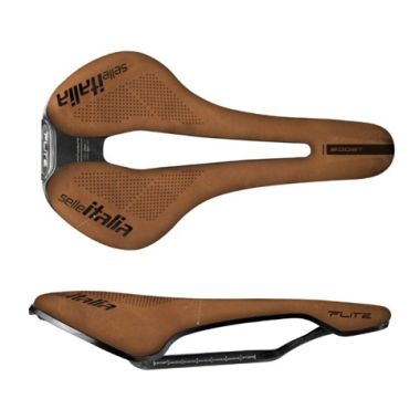 Siodło SELLE ITALIA FLITE BOOST KIT CARBONIO, Superflow S (id match S3), Carbon Rail+10mm, Nubuk Line Limited Edition 