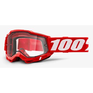 Gogle 100% ACCURI 2 ENDURO MOTO RED (Szyba Przezroczysta Podwójna) (NEW)