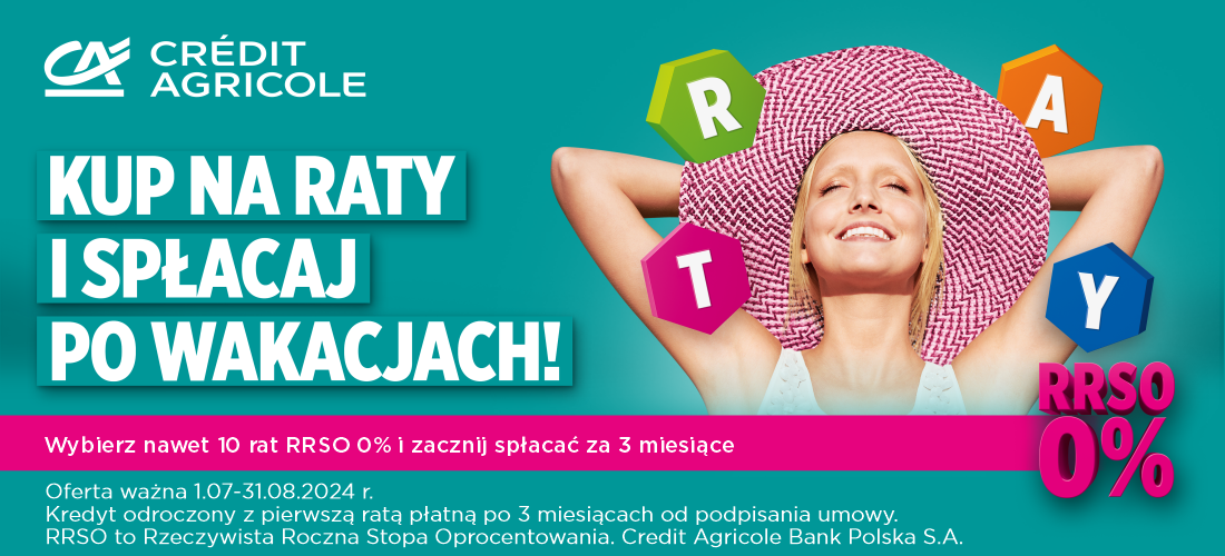 Wakacyjna promocja rat 0% na zakup roweru w Credit Agricole